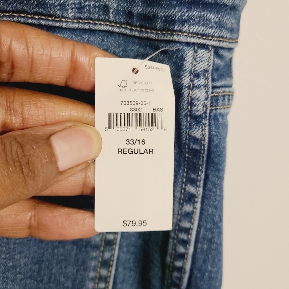 Gap | Women's Flared High Rise Medium Indigo Blue Jeans (Size 16R/33) - Picture 13 of 16